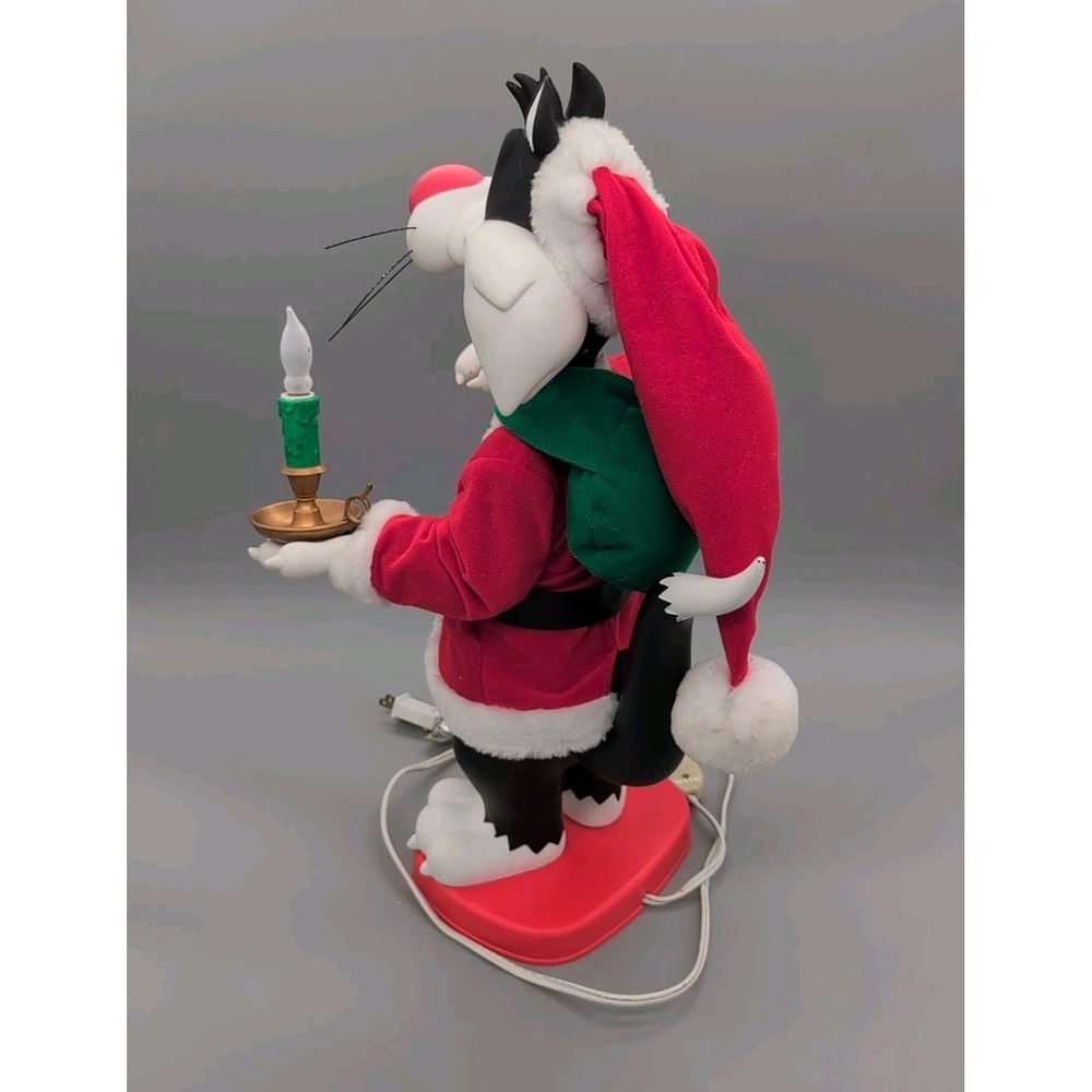 Looney Tunes Sylvester Motionette Cat Animated 1997 Christmas Santa VTG WORKS - Picture 4 of 17